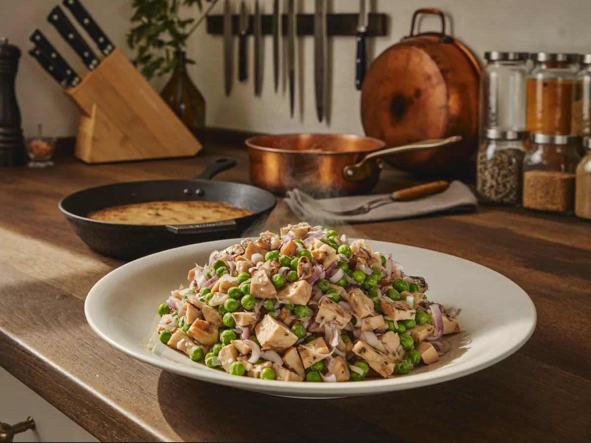 Теплый салат с куриной печенью