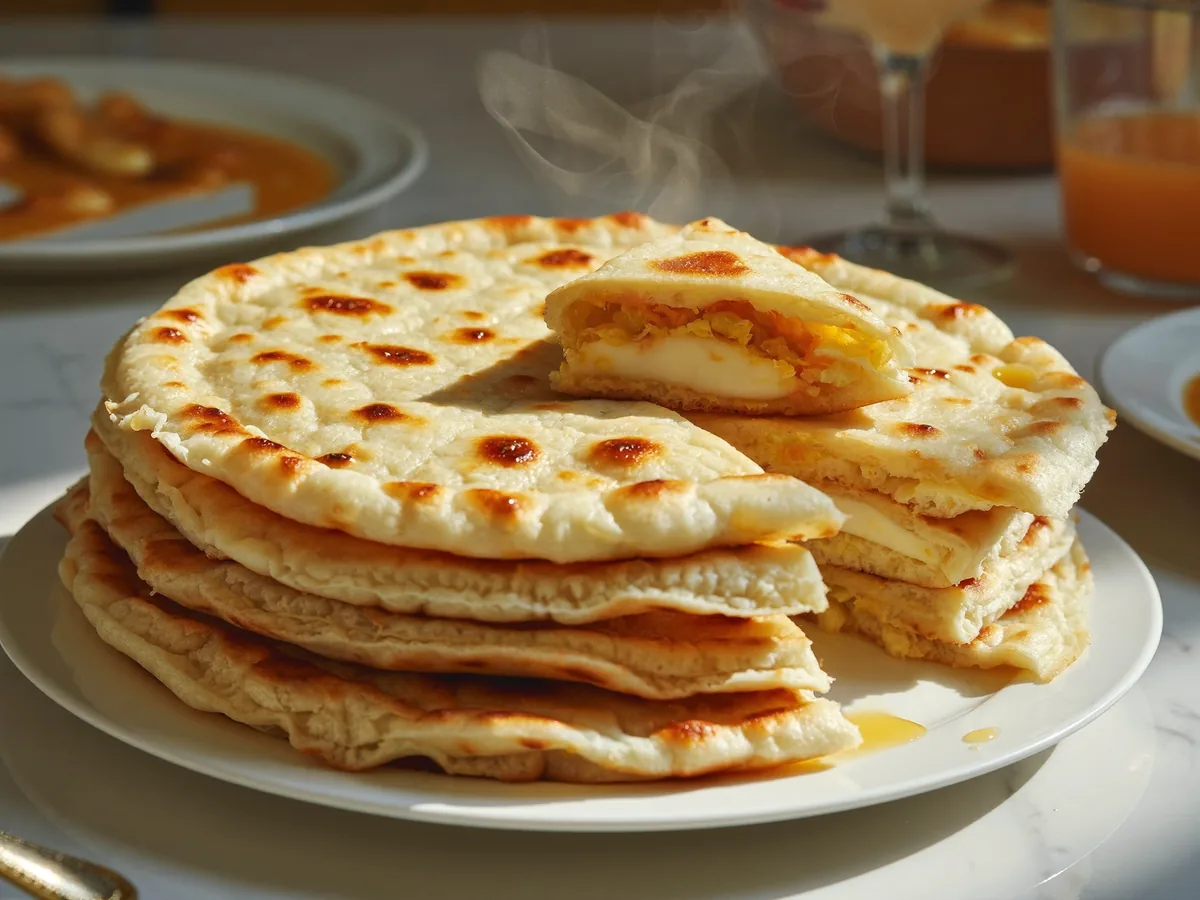 Тортилья с сыром и яйцом на сковороде (с зеленью)