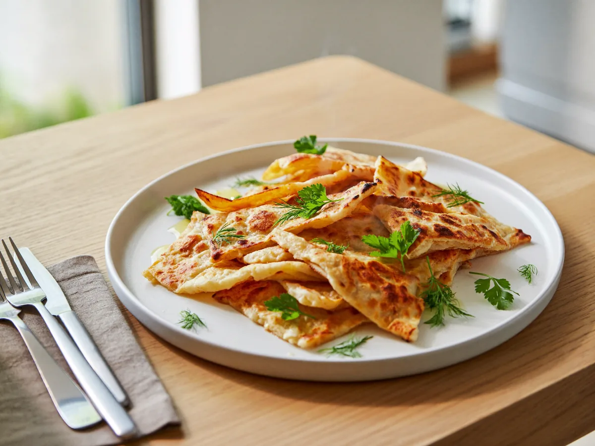 Треугольники из лаваша с творогом