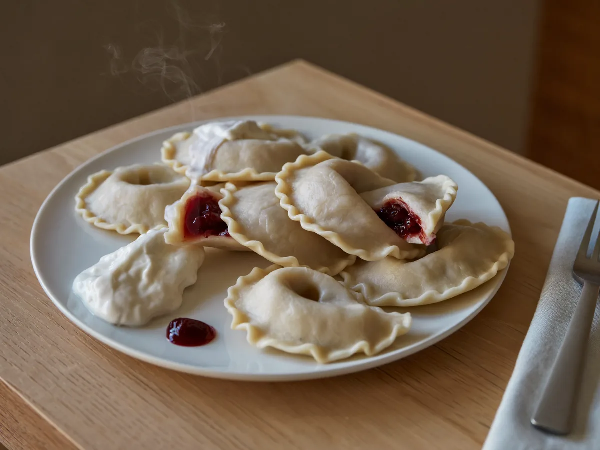 Вареники с замороженной вишней