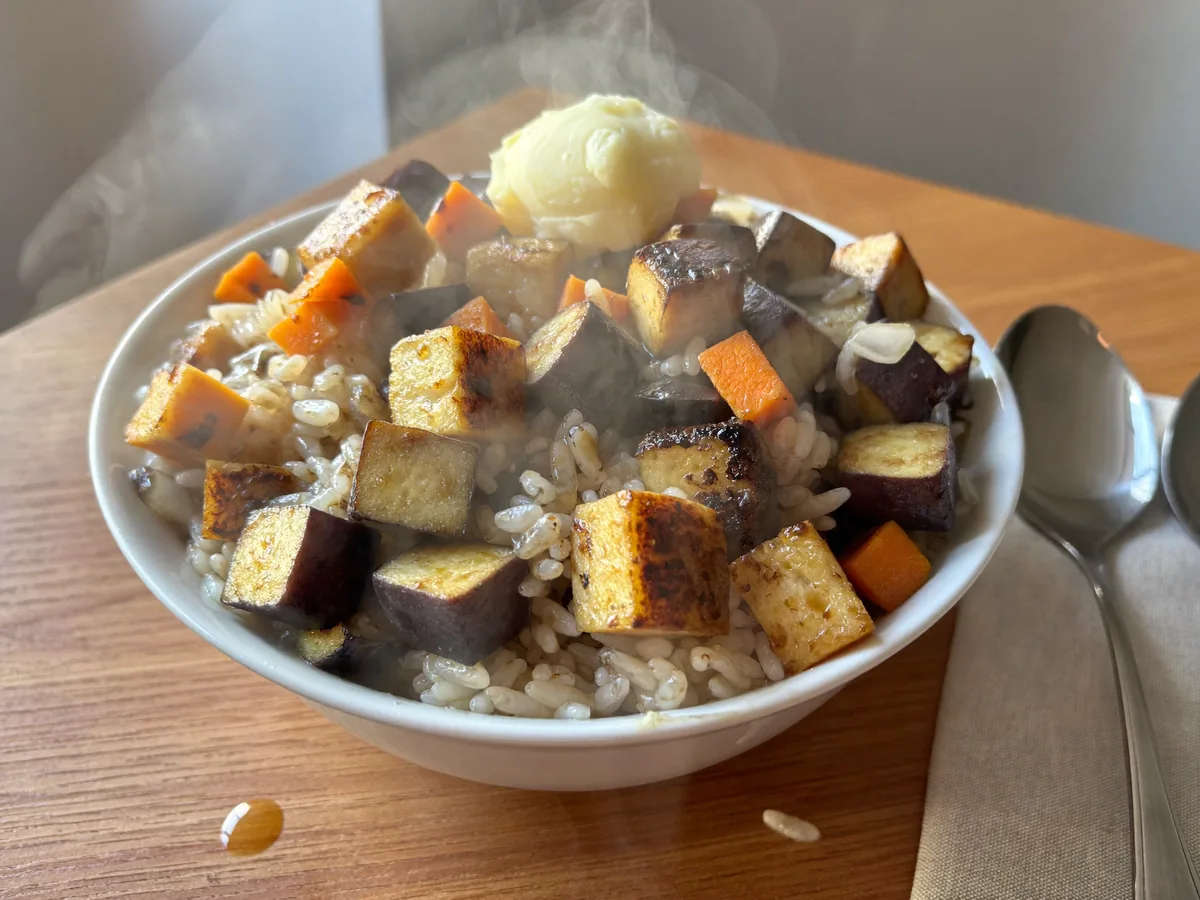 Ячневая каша с овощами