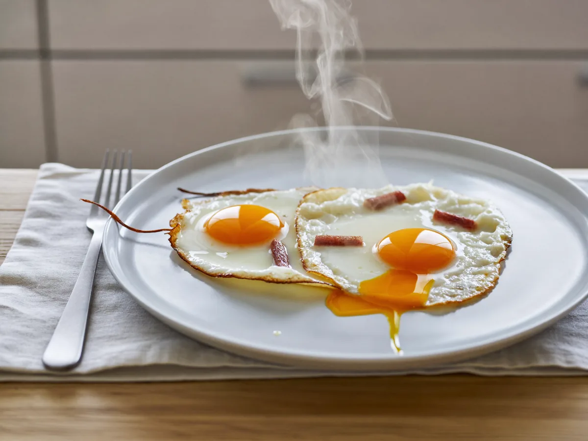 Яичница с крабовыми палочками