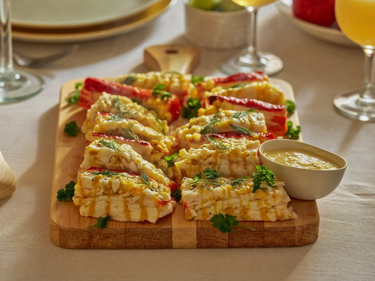 Закуска Рафаэлло из крабовых палочек и сыра