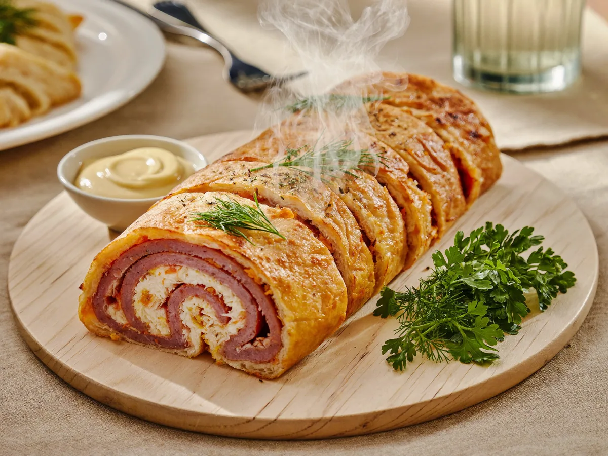 Закуска с корейской морковью и лавашем рулет