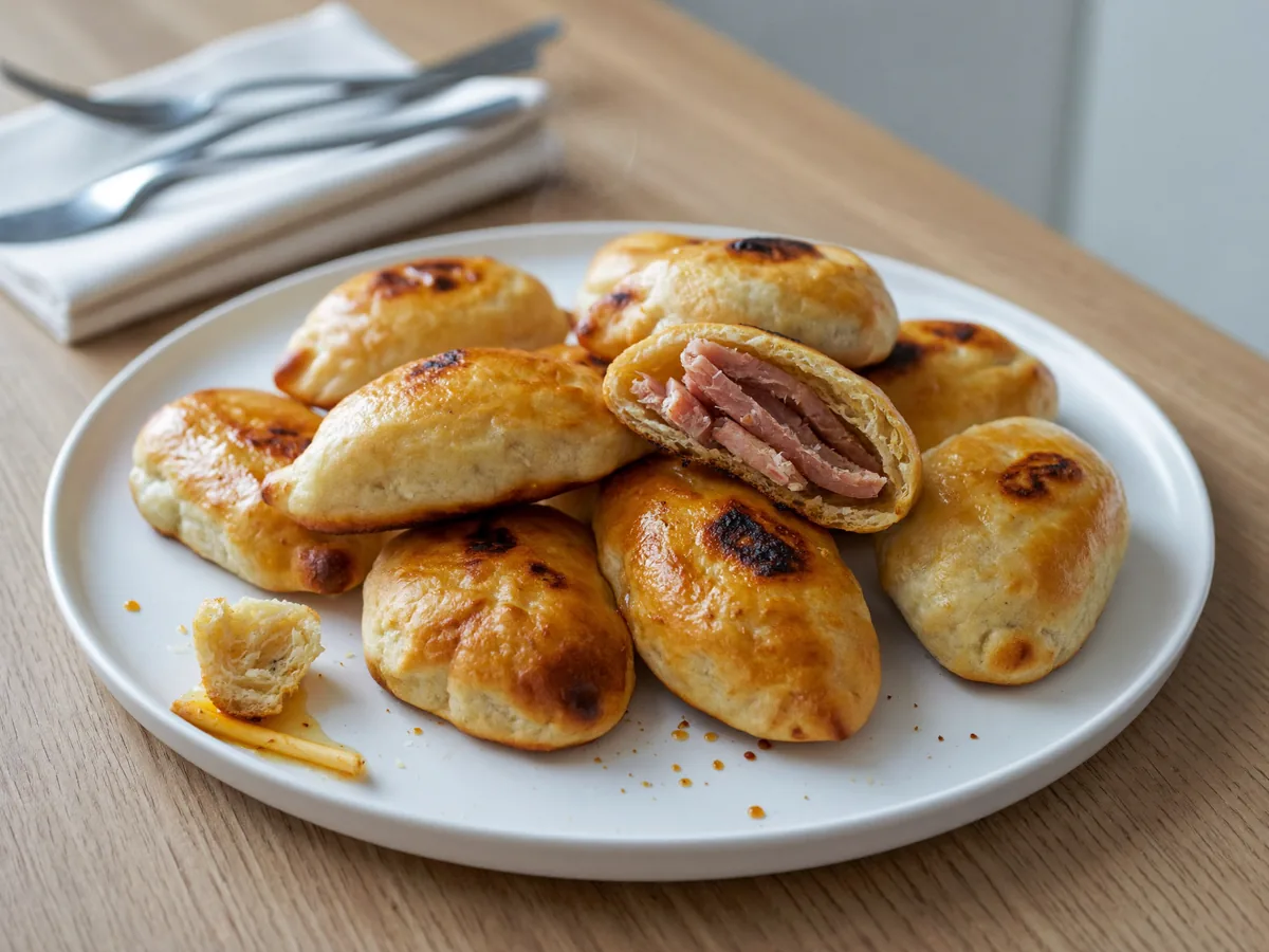 Жареные пирожки с колбасой