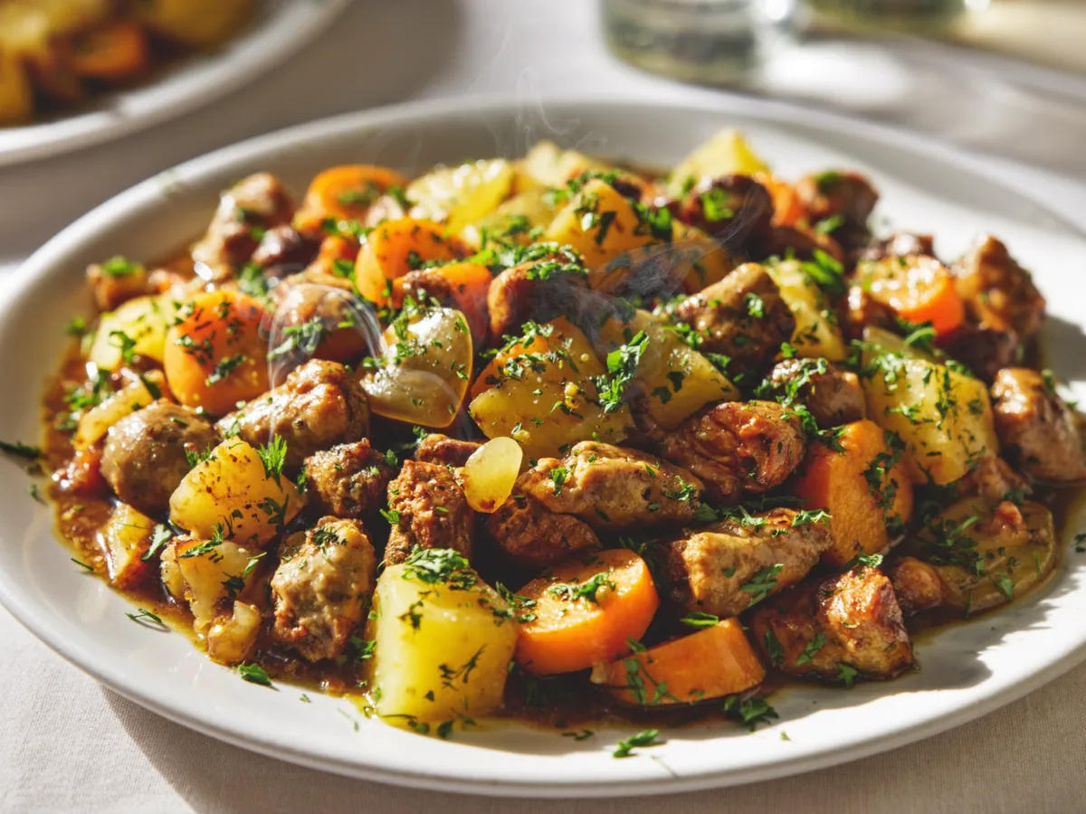 Жаркое из куриной печени