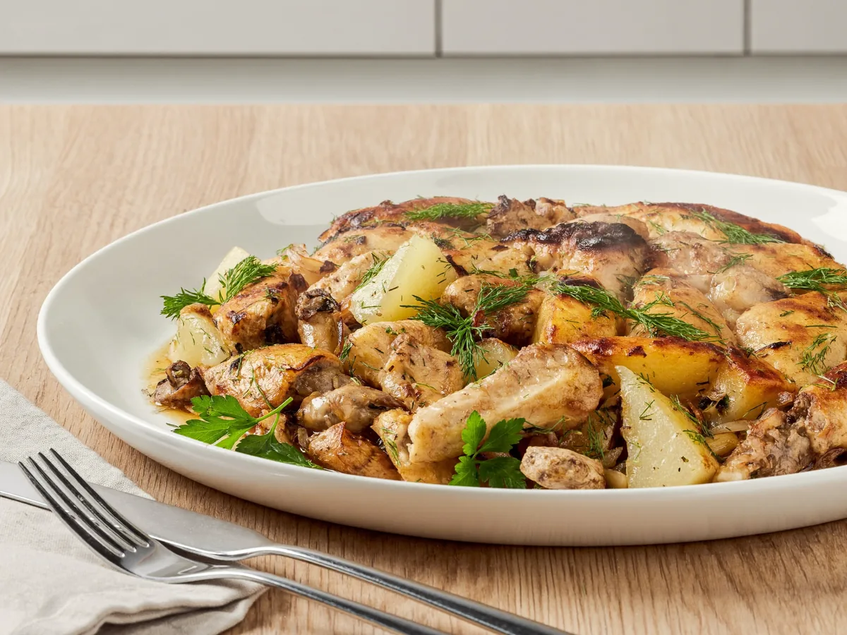 Жаркое из желудков куриных