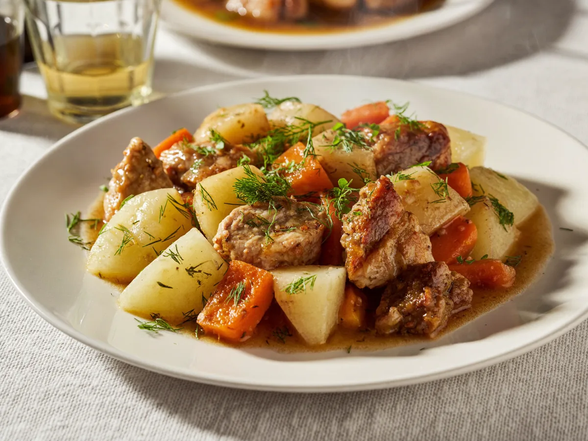 Жаркое с курицей в казане
