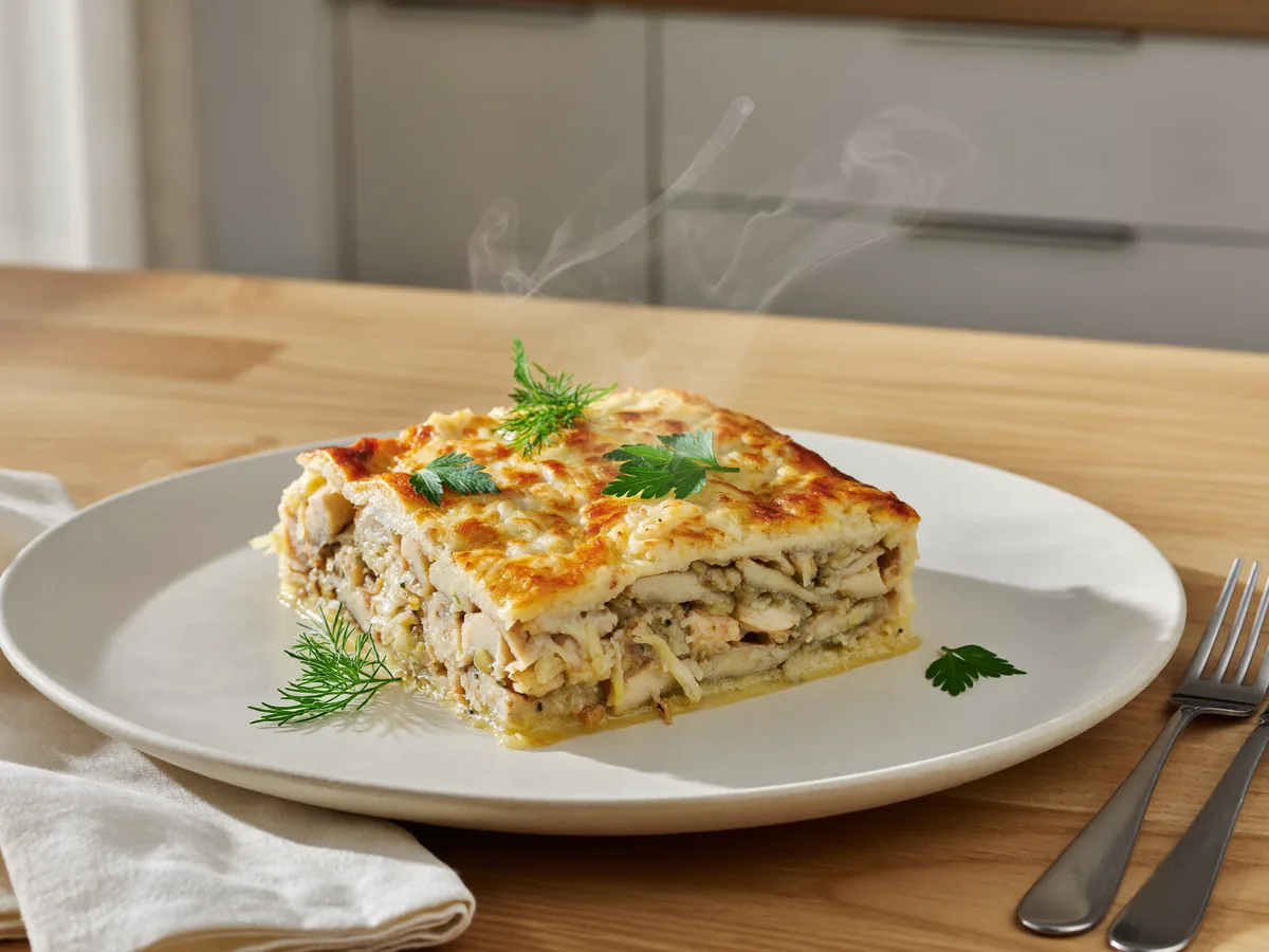 Жульен с курицей и лисичками