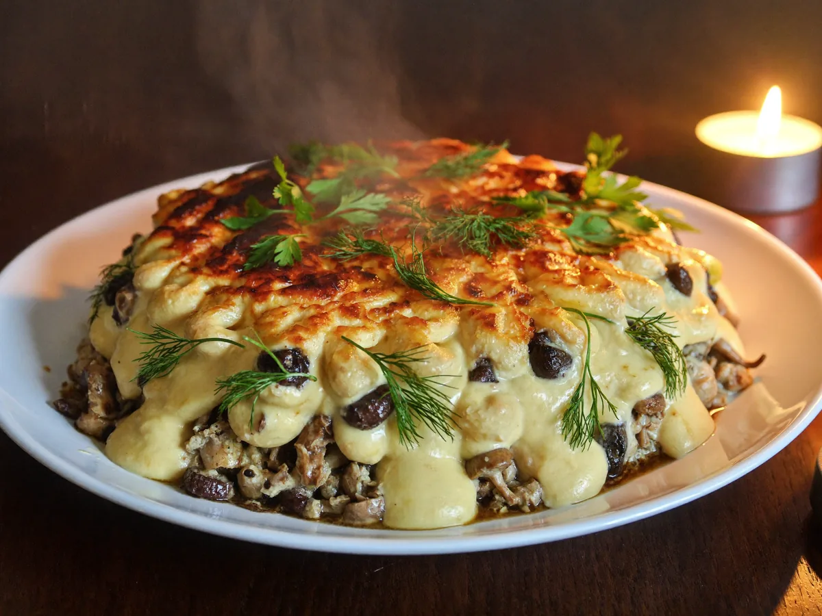 Жюльен с курицей и грибами